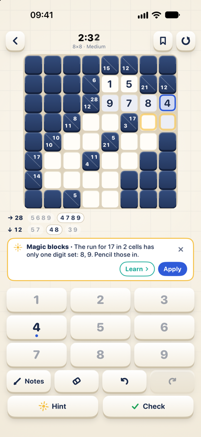Kakuro Grid screenshot 2